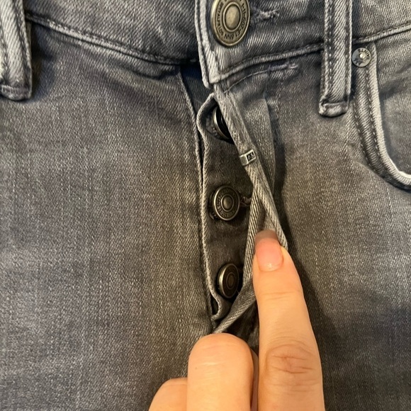 ALL SAINTS Hidden Button Fly Gray Cigarette Jeans Size 28 - Picture 5 of 8